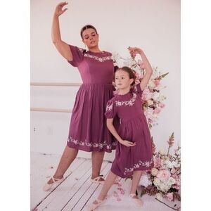 Jessakae Floral Embroidered Kids Dress - Purple 18-24 M